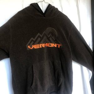 Vermont Hoodie Pull Over. Brown Large
